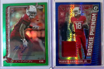 2025 Topps Chrome Will Johnson True Green Autograph Refractor RC #/99 + Harrison