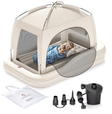 New Inflatable Toddler Travel Bed with Tent, Baby Crib Tent, Portable