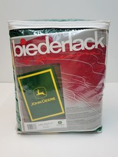 Vintage Biederlack JOHN DEERE Large Logo Throw Blanket 60" x 80" NOS 90s