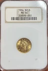 1904 LIBERTY HEAD QUARTER EAGLE $2.5 GOLD NGC MS64