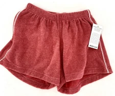 Vintage Surf Style Terry Cloth Shorts Medium Deadstock Pink Retro Beachwear