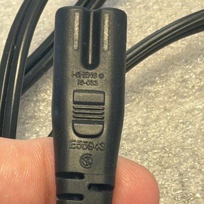 I-SHENG IS-033 E55943 - 7A 125V BLACK POWER CORD 5FT LONG.  Figure 8  Style.