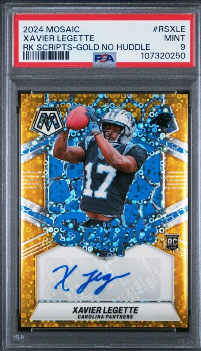 Xavier Legette Panini Mosaic Rookie Scripts #RSXLE Gold No Huddle