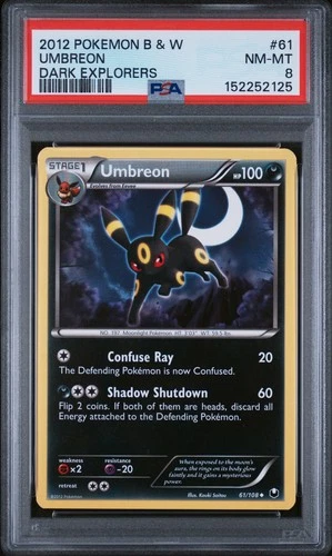 2012 Pokemon Black & White Dark Explorers #61 Umbreon Dark Explorers PSA 8