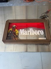 Marlboro Cowboy Light Up Sign 1983 Philip Morris Inc Vintage 26” X 15”