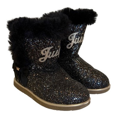Juicy Couture Windsor Black Sparkly Girls Youth Size 4 Faux Fur Lined Winter
