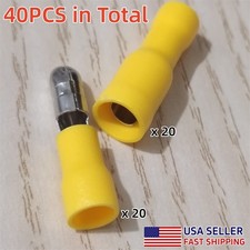 40pcs 12-10AWG Insulated Male Female Bullet Connector Quick Splice Wire Terminal