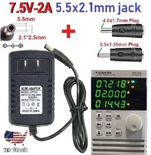 7.5V 2A AC Adapter DC Power Supply Charger Cord 5.5x2.1mm with 2 DC Plug Tips