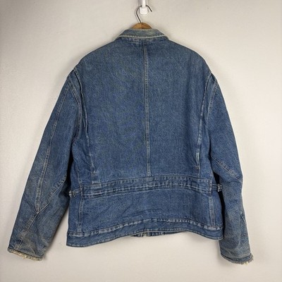 VTG Polo Country Ralph Lauren Denim Work Jacket Aztec Lined Men's