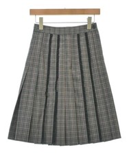 PRADA Knee-length Skirts GrayxPinkxBlack Check Pattern 2200609378038