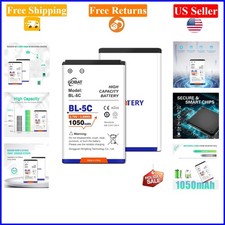 2 Pack BL-5C 1050mAh Rechargeable Lithium-ion Batteries for Nokia, Radio, Camera