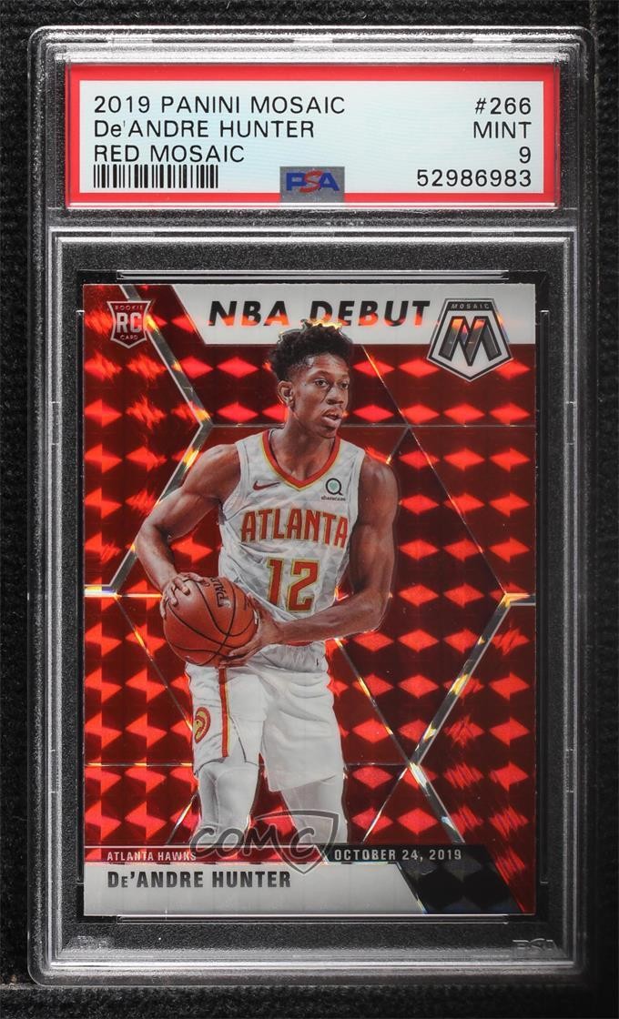 2019-20 Panini Mosaic NBA Debut Red Prizm De'Andre Hunter #266 PSA 9 MINT un2