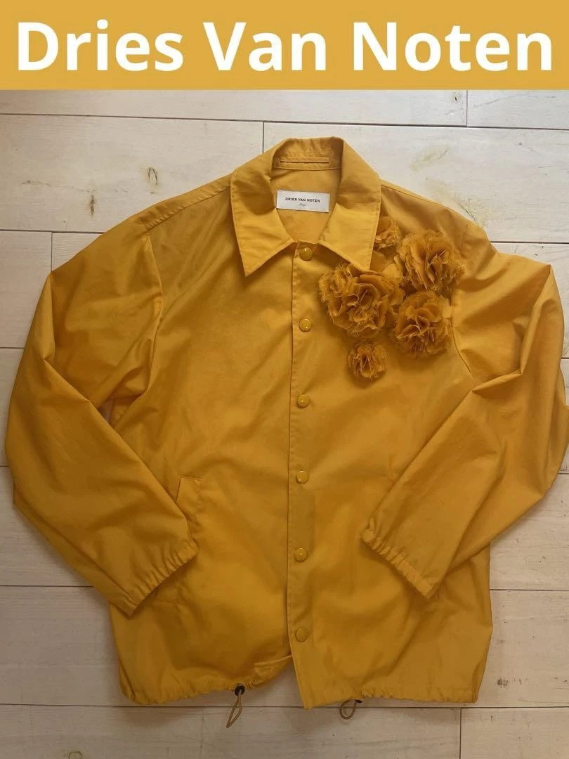 Giacca Coach Dries Van Noten Floreale Nylon Giallo 2022FW Taglia 76cm Rara Giappone