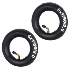2 set of 6x2" Heavy Duty Inner Tubes with 45  Bent Valve Stem Replacement for