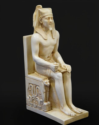 Egyptian Pharaoh Khafre Khafra Statue Marble Finish Sculpture Bookend Antique