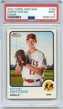 2022 Topps Heritage SHOHEI OHTANI Error Variation PSA 9 Dual Player Icon SSP 150