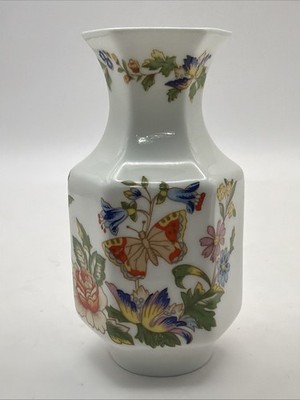 Aynsley Mini Bud Vase Cottage Garden Bone China Hexagon 3.5  Vintage