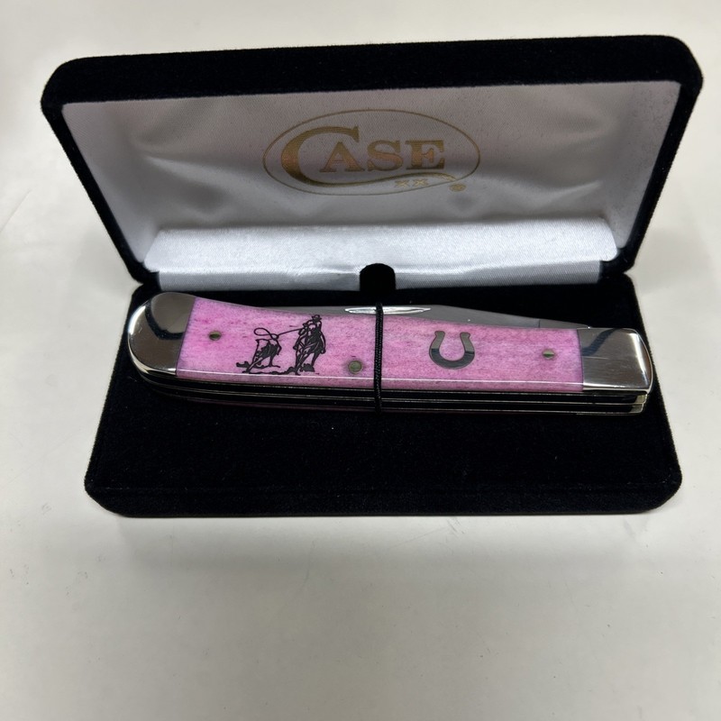 CASE XX #60902 PINK BONE ROPING LARGE TRAPPER HORSESHOE SS