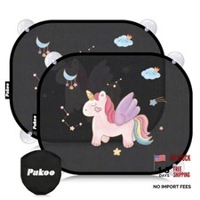 Car Window Shade for Baby, 2 Pack UV Protection Breathable Universal Unicorn