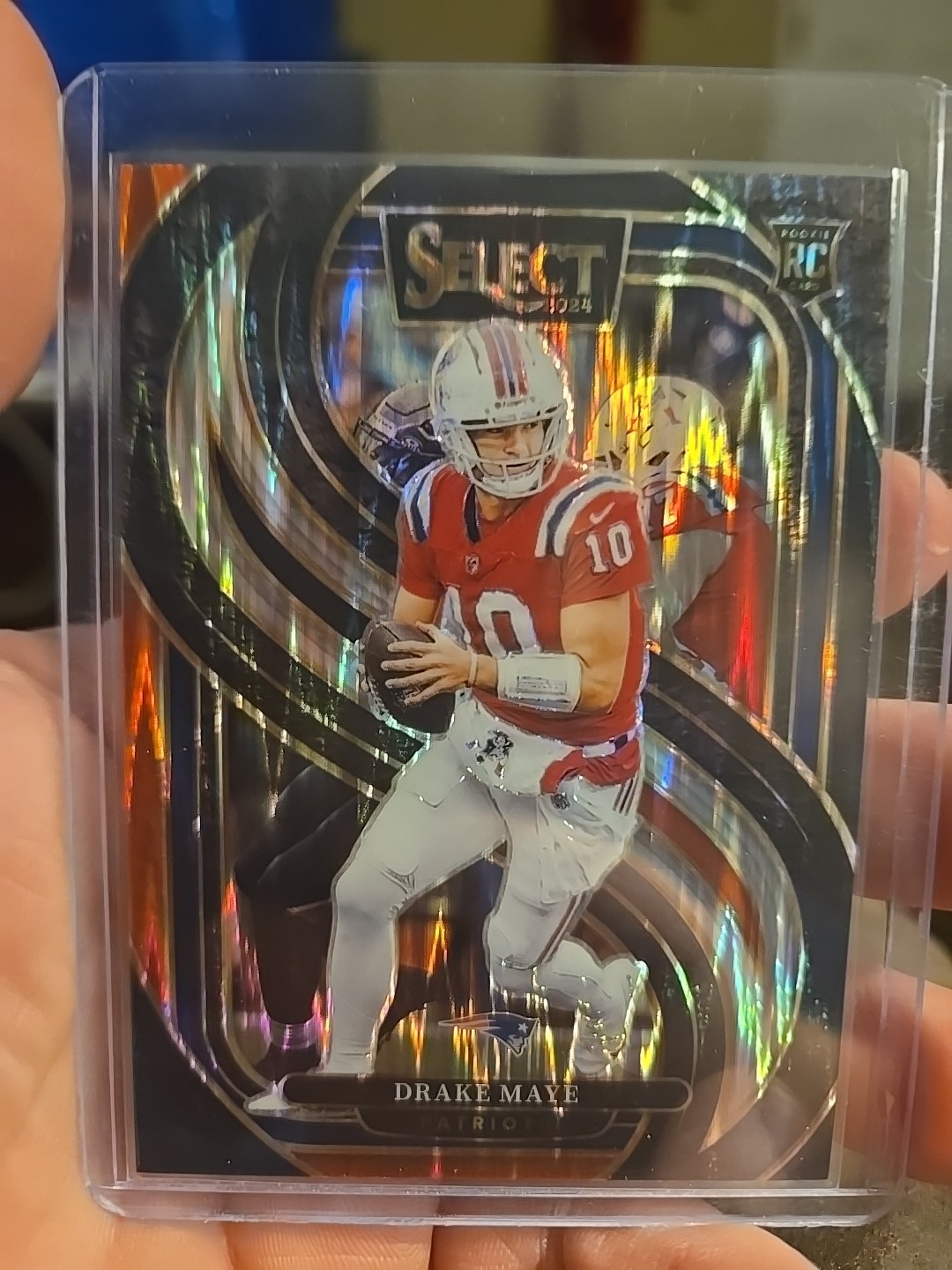 2024 Panini Select - Premier Level Drake Maye #113 Green & Yellow Shock Prizm 