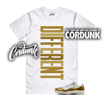 11 Metallic Gold Low White Team Dunk Vapormax Air Force T Shirt Match DFRNT