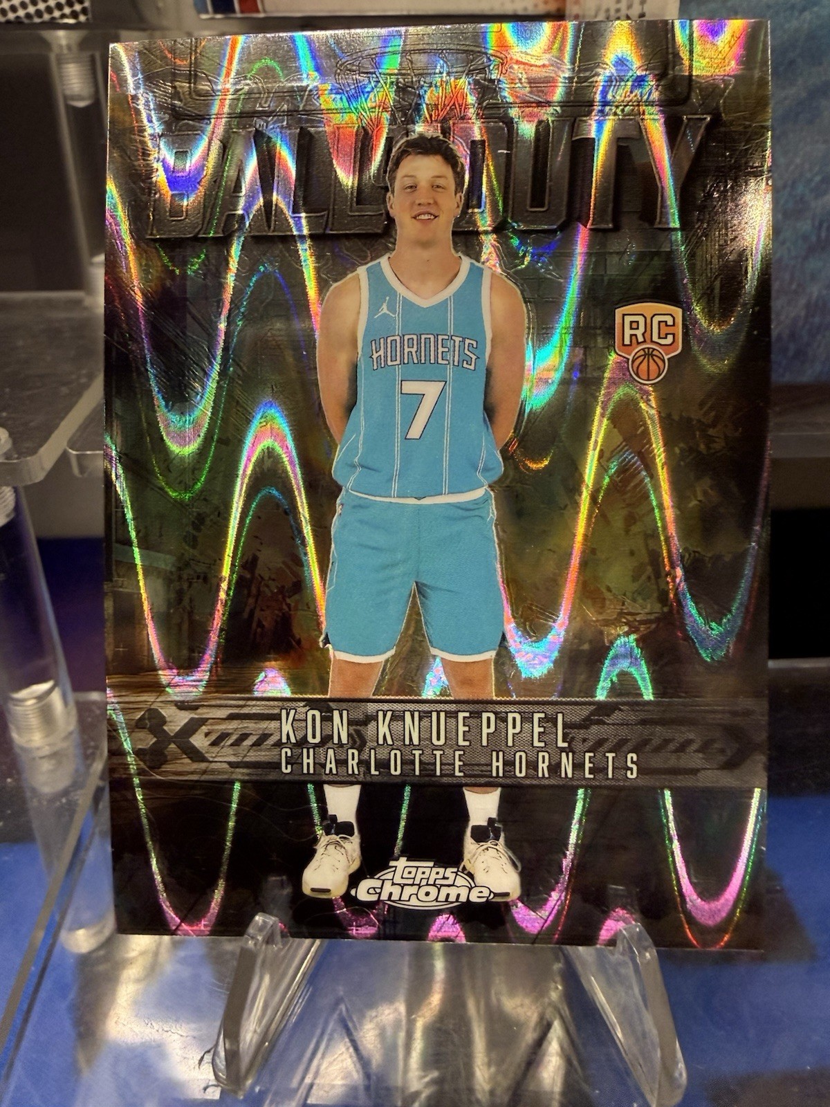 2025-26 Topps Chrome Kon Knueppel Ball Of Duty Rookie Card RC Wave Parallel