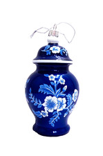 Ginger Jar Chinoiserie Floral Glass Christmas Ornament