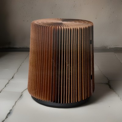 Stool: Ultra Compact folding Seat Walnut Brown 12.5  X 14.1  