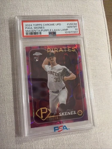 Paul Skenes 2024 Topps Chrome Update #USC88 Purple Lava Lamp /299 RC PSA 10