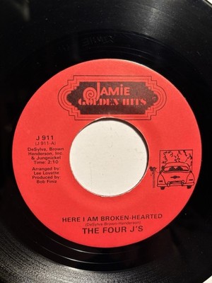 The Four Jays  Here I Am Broken Hearted  Jamie 7  45 REISSUE VG++