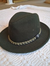 Dorfman Pacific Wool Blend Fedora Hat Size Medium Green