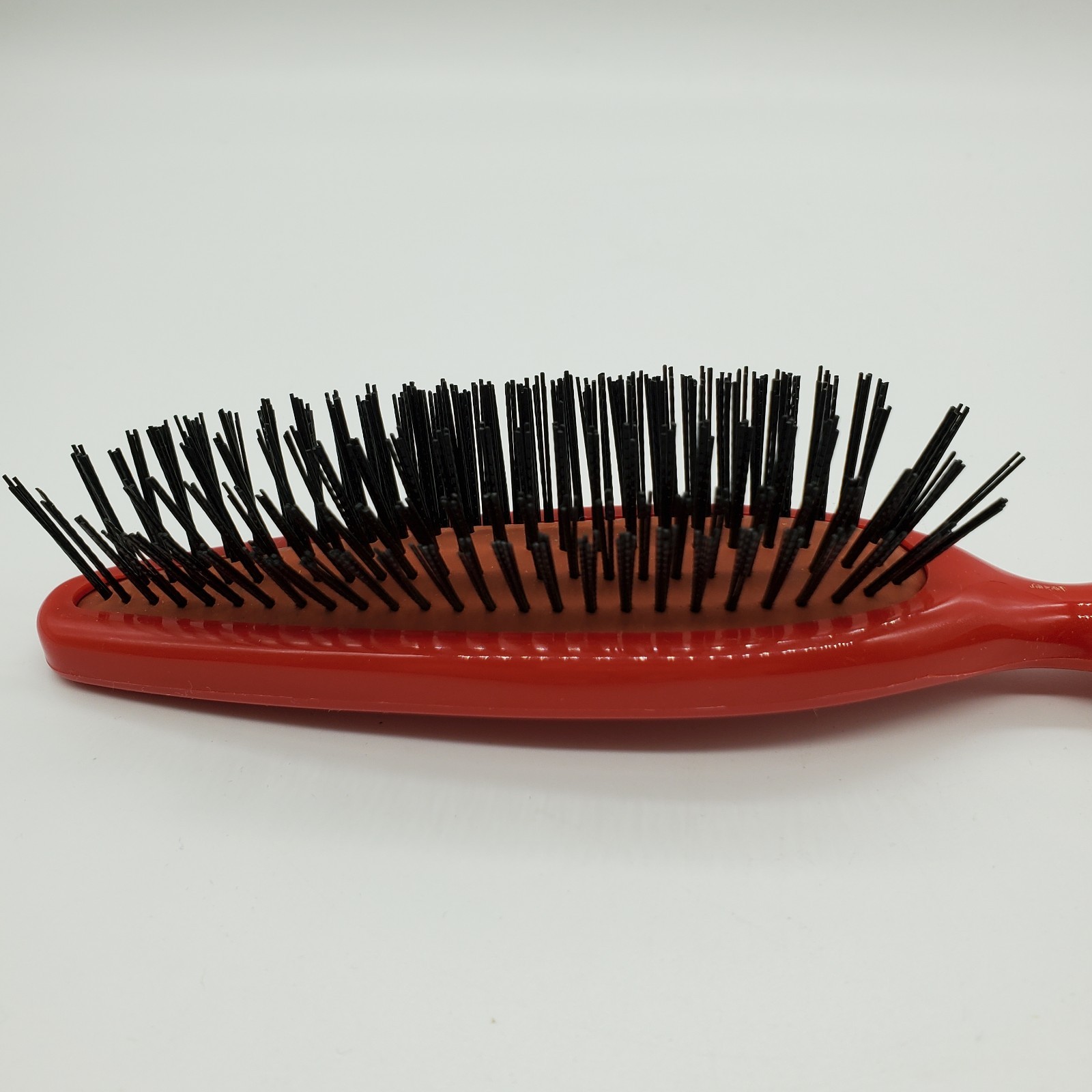 Vintage DUBL DUCK Red Plastic 9" Hairbrush 507-J Pointed Handle Brush Japan