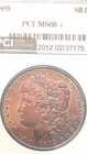 1889 P  Morgan Silver Dollar, PCI Graded 66+.  Obverse Toned.      815.