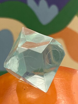 Vintage Gamescience aquamarine gem w/ ghost pips rpg ad&d dice 120723@