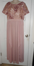 NWT R  M Richards Sequined Mother Of The Bride Groom Formal Dress Sz 16 Rose