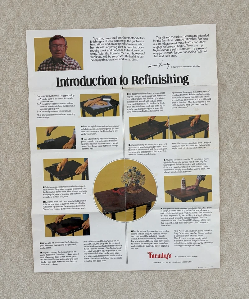 VINTAGE 1981 FORMBY’S INTRODUCTION TO REFINISHING POSTER 17” X 22” + BONUS! - Image 2 of 4