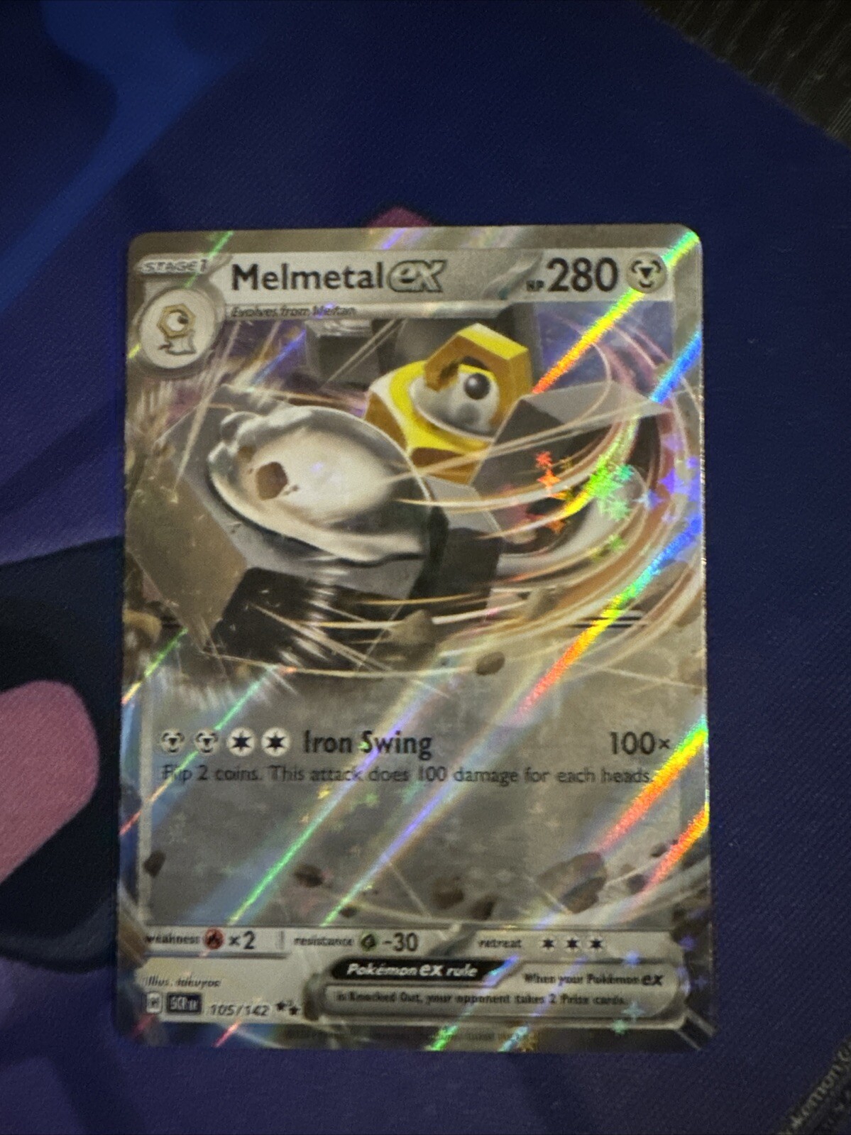 Pokemon TCG - Melmetal ex 105/142 Stellar Crown Ultra Rare Holo Pokemon Card