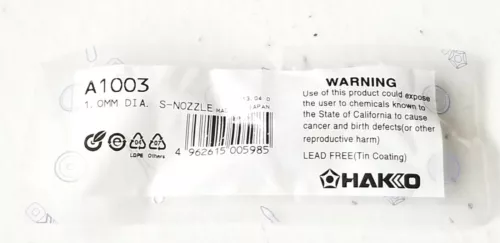 HAKKO A1003 NOZZLE FOR 470, 470B, 471, 472, 472B, 473, 702, 703, 703B, 808