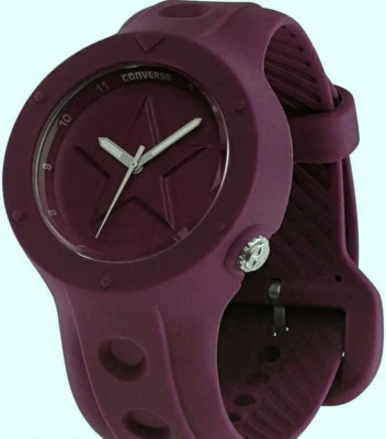 Converse 3 Zeiger Unisex Uhr in Lila Silikon Neu OVP