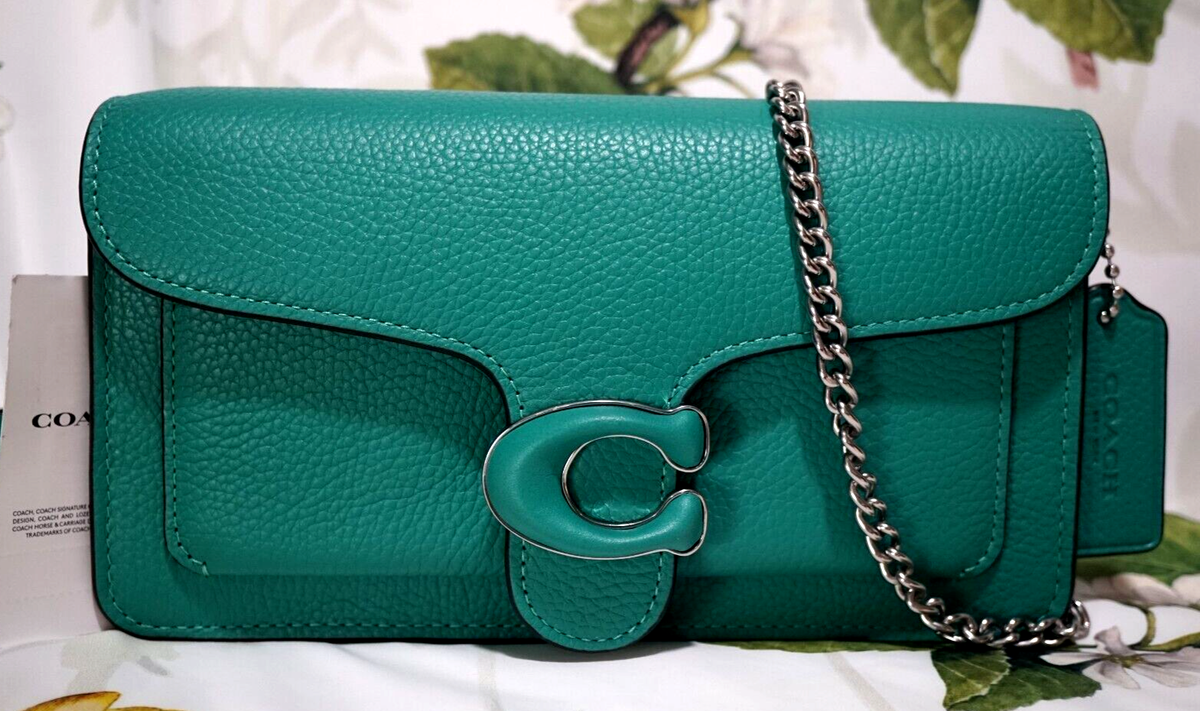 NWT COACH TABBY CJ350 Satchel Crossbody Clutch In BRIGHT GREEN