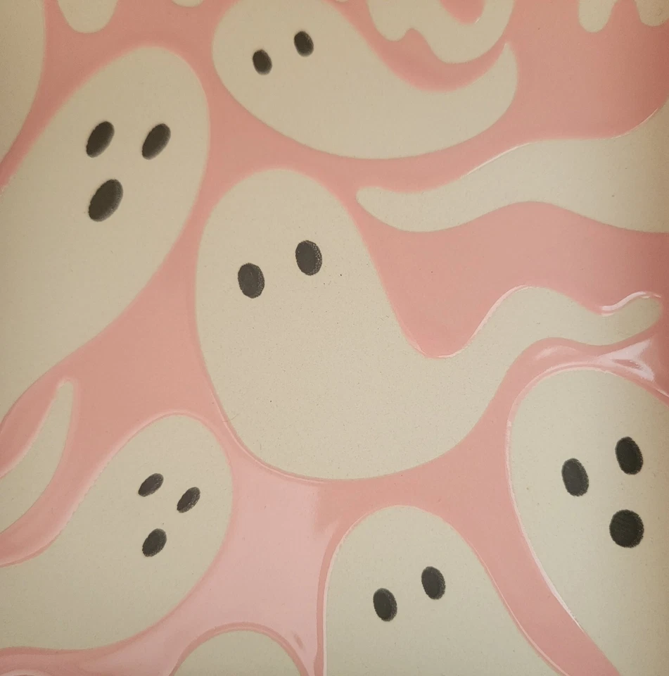 Juego de caja lateral aperitivo platos fantasmas rosa y púrpura de Halloween de 4 quilates Elum Foto 3 de 4