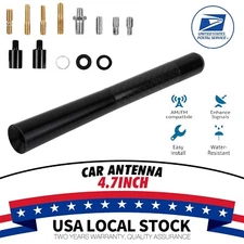 1x 4.7" Black high quality Antenna Mast + 8x Screws KIT FOR  Radio AM/FM