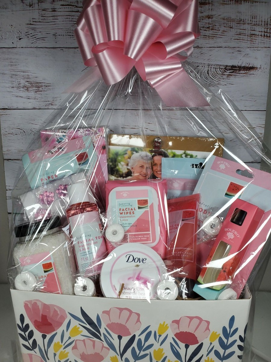 Relaxing Spa Day Watermelon Aloe Gift Basket for Mother's Day