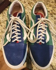 Vans Old Skool Yacht Club Shoes Low Top Green Blue Sneakers Mens 6.5 Womens 8