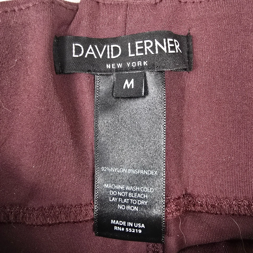 Pantalones elásticos para mujer David Lerner talla mediana de nailon marrón hechos en EE. UU. Foto 4 de 4