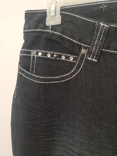 Red Rivet Small Thick-Stitch Skinny Stretch Black Jeans Embellished 18W Womens - Picture 3 of 8