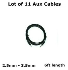 Lot of 11 2.5mm - 3.5mm Auxiliar 6ft Aux Cables Free Fast Shipping 