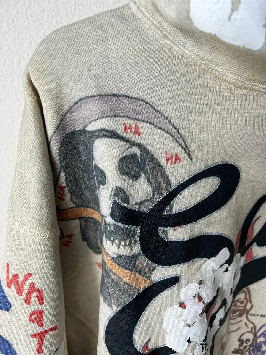 Saint Michael Denim Tears Cotton Wreath Graffiti Hoodie