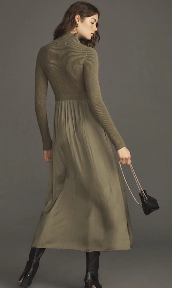 Anthropologie The Thea Twofer Sweater Dress Green Size Extra Small XS - Image 2 of 4