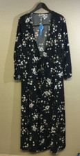 CUPSHE Floral Print Maxi Dress Women A-Line Long Sleeves Fall High Slit Dress.